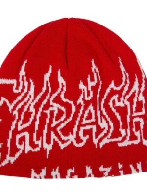 Шапка THRASHER Fire Outlined Skully Beanie Red