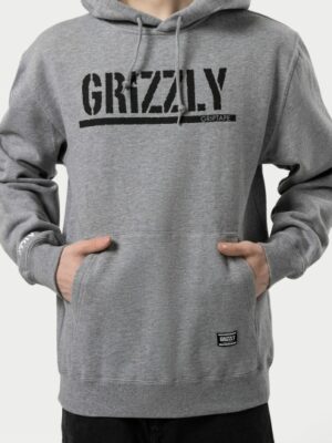 Толстовка GRIZZLY OG STAMP HOODIE HEATHER/BLACK