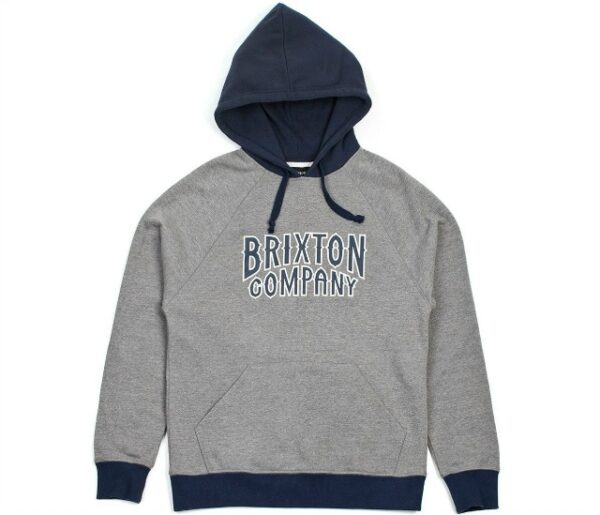 Толстовка BRIXTON Bailey Hooded Fleece Heather Grey/Navy