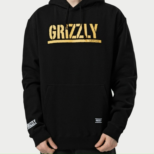 Толстовка GRIZZLY OG STAMP HOODIE BLACK/ORANGE
