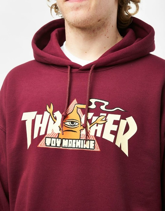 Толстовка THRASHER X TOY MACHINE Vortex Hoodie Maroon