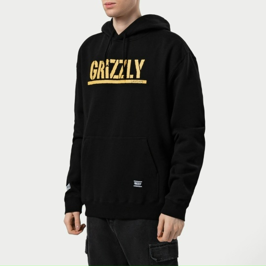 Толстовка GRIZZLY OG STAMP HOODIE BLACK/ORANGE
