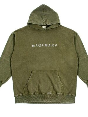 Толстовка MAGAMAEV Script Hoodie Green/Washed