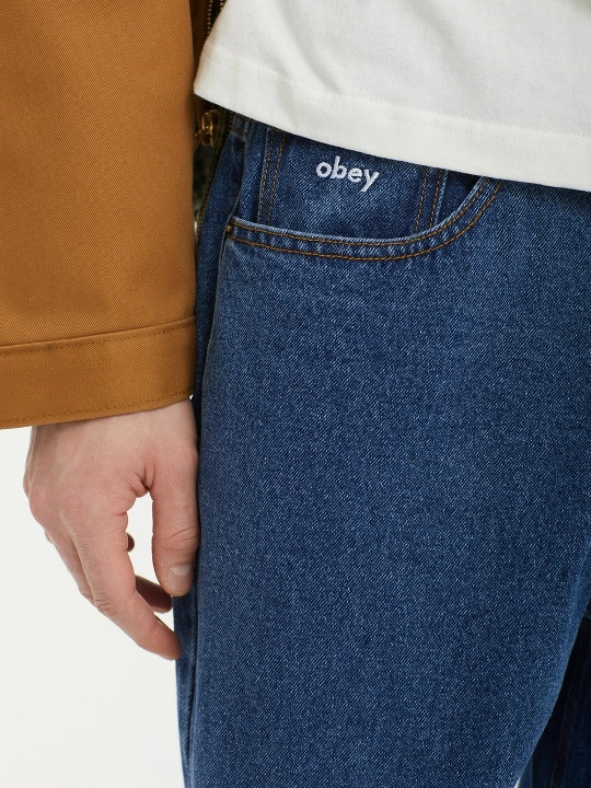 Джинсы OBEY Bigwig Baggy Denim Stone Wash Indigo