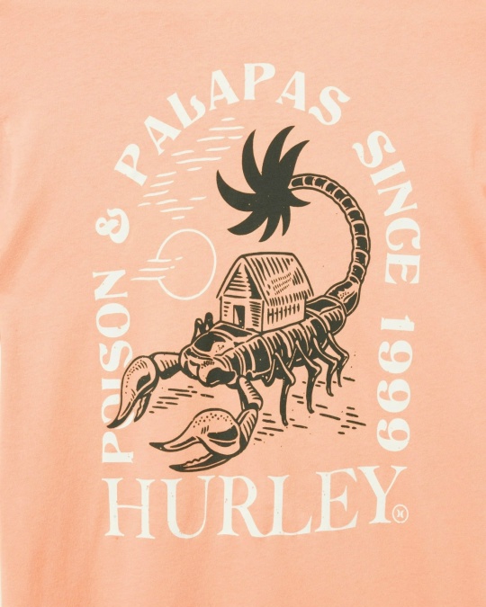 Футболка HURLEY Poison + Palapas Tee Pink Quest