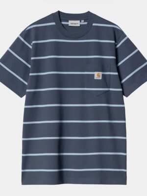 Футболка CARHARTT WIP S/S Aiken Pocket T-Shirt Aiken Stripe, Dusky Blue