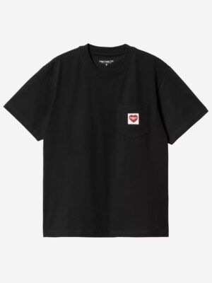Футболка CARHARTT WIP S/S Pocket Heart T-Shirt Black/Red