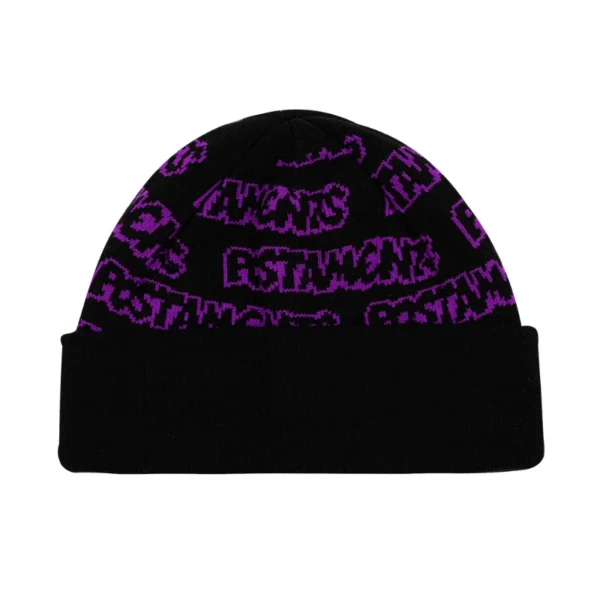 Шапка POSTAMENTS Вордз Black/Violet